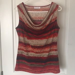 Calvin Klein Drape Front Grand Canyon Sleeveless